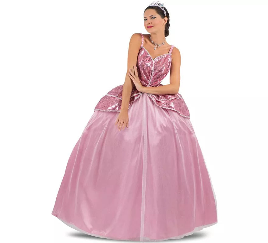 Disfraz de Princesa encantadora rosa con enagua para mujer