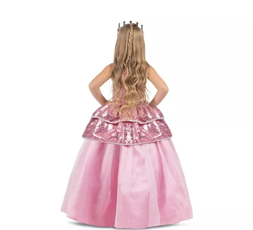 Disfraz de Princesa encantadora rosa con enagua para niña