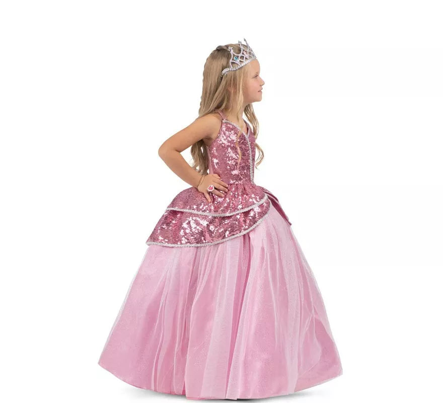 Disfraz de Princesa encantadora rosa con enagua para niña
