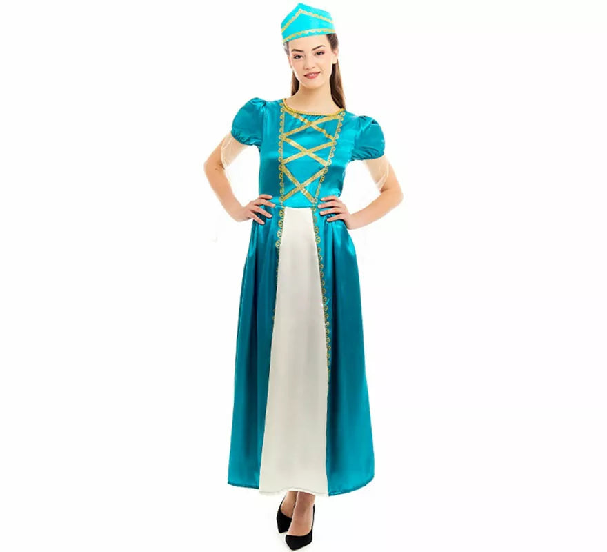 Disfraz de Princesa Medieval azul para mujer
