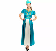 Blue Medieval Princess Costume for Women