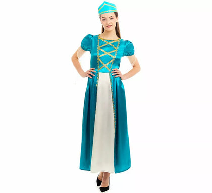 Disfraz de Princesa Medieval azul para mujer