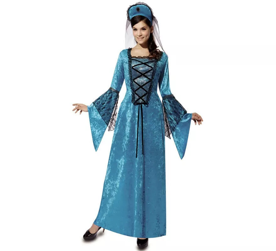 Translation missing: en.Disfraz de Princesa medieval azul para mujer