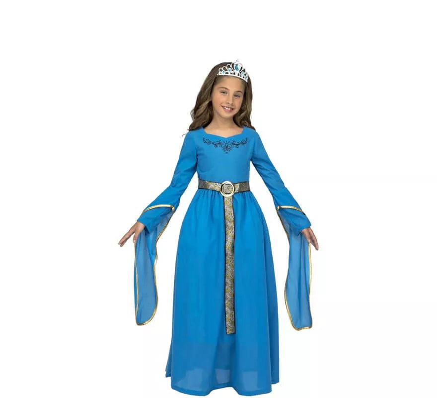 Translation missing: en.Disfraz de Princesa Medieval Azul para niña