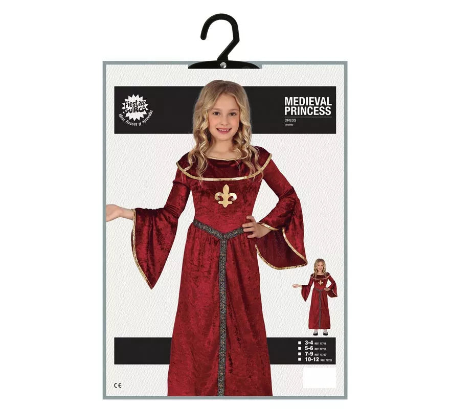 Translation missing: en.Disfraz de Princesa Medieval con mangas para niña