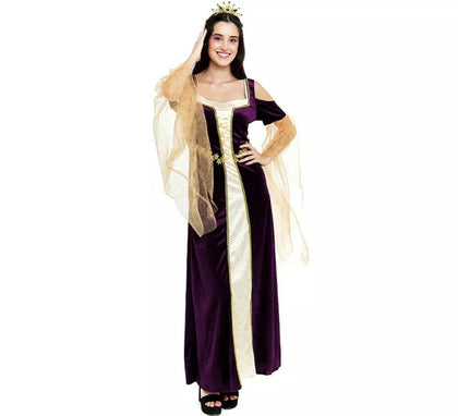 Disfraz de Princesa Medieval púrpura mangas largas para mujer