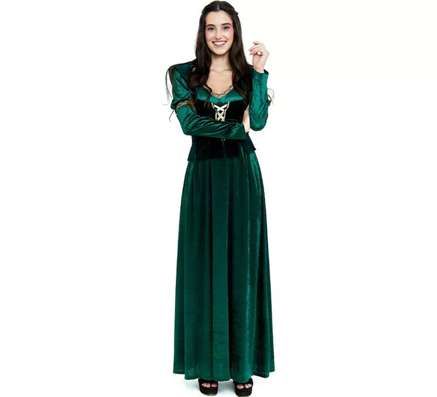 Disfraz de Princesa Medieval verde oscuro para mujer