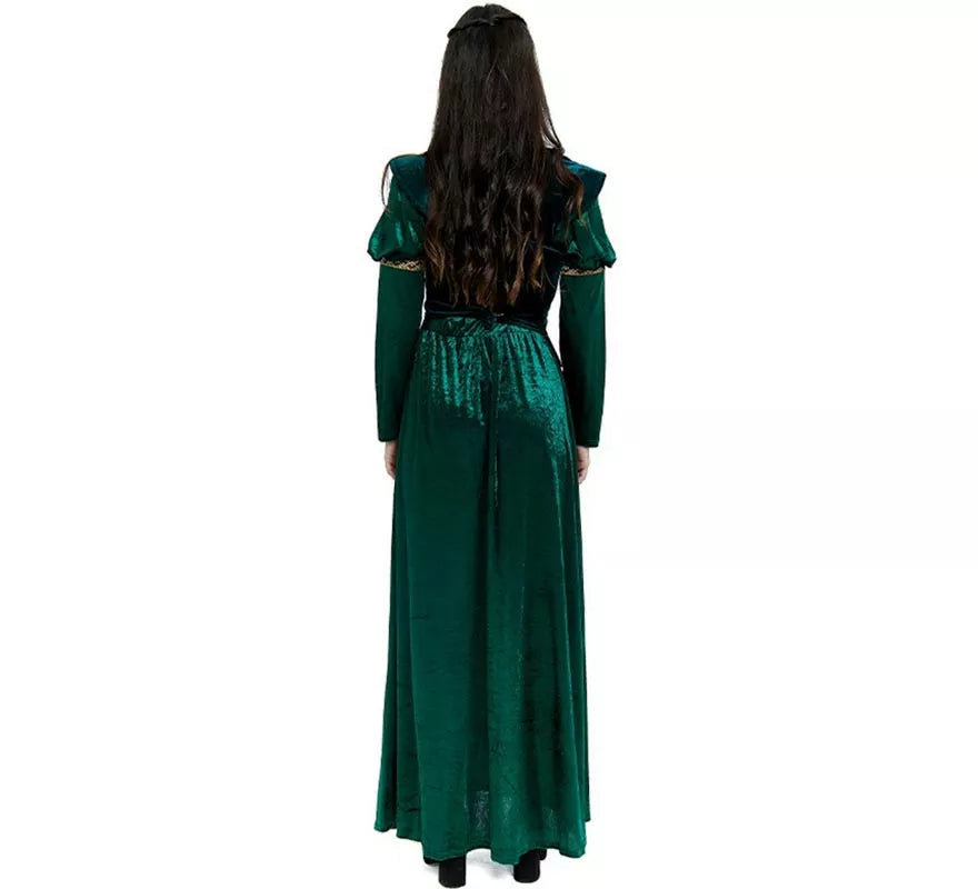Disfraz de Princesa Medieval verde oscuro para mujer