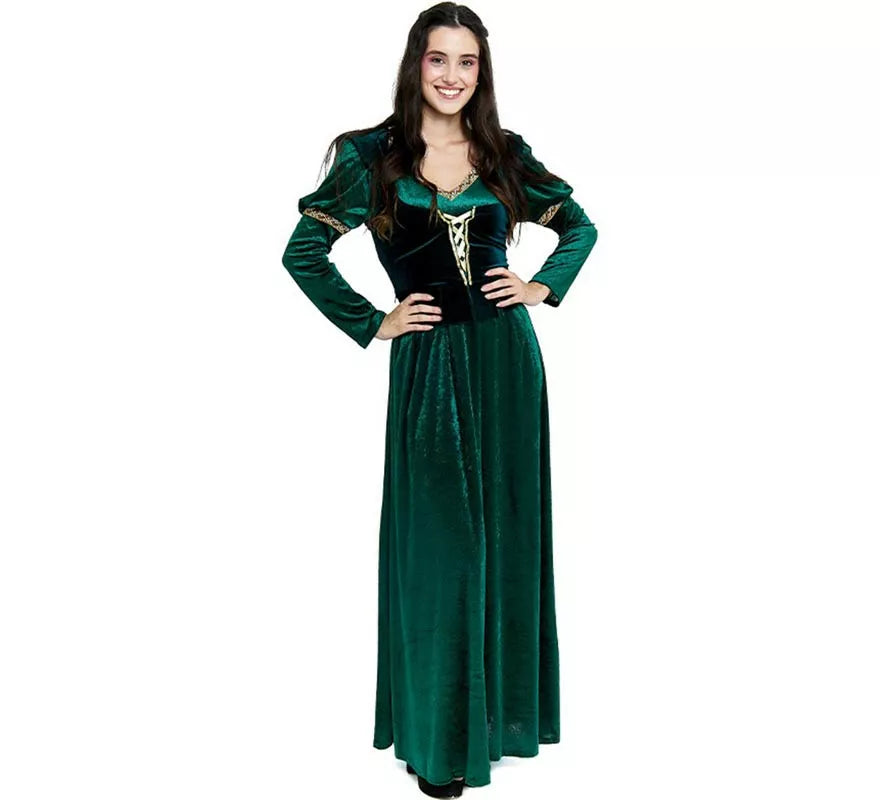 Disfraz de Princesa Medieval verde oscuro para mujer