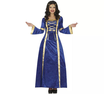Disfraz de Princesa o Noble Medieval azul para mujer