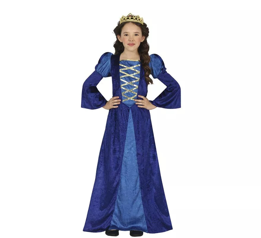 Translation missing: en.Disfraz de Princesa o Noble Medieval azul para niña