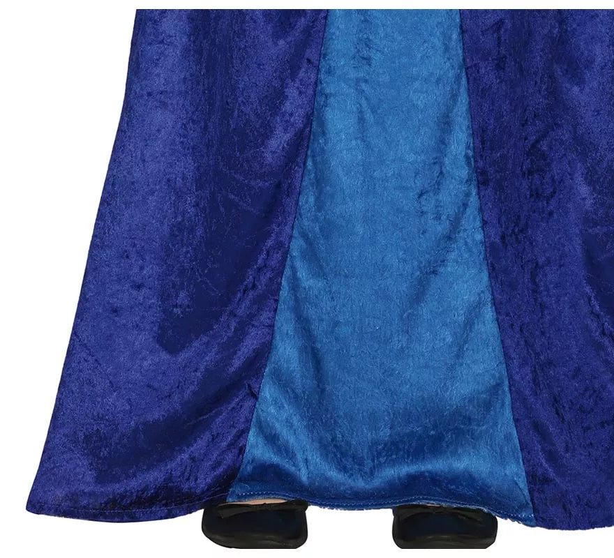 Disfraz de Princesa o Noble Medieval azul para niña