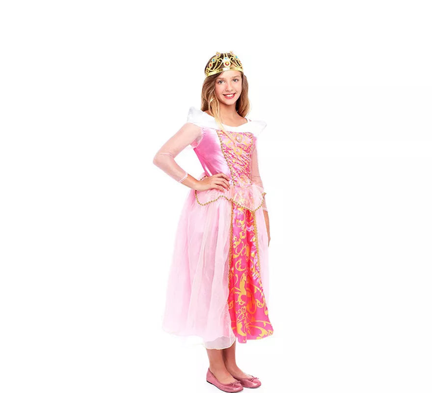 Disfraz de Princesa Rosa de Cuento para niña