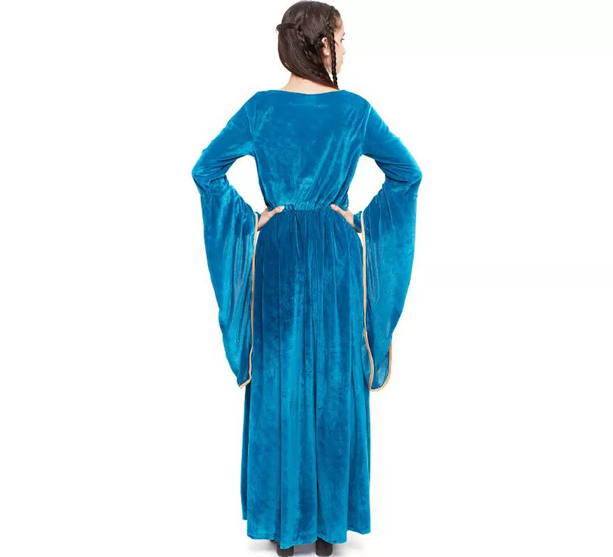 Disfraz de Princesa Vikinga o Medieval Azul para mujer