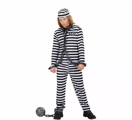 Disfraz de Prisionero a rayas blanco y negro para niño