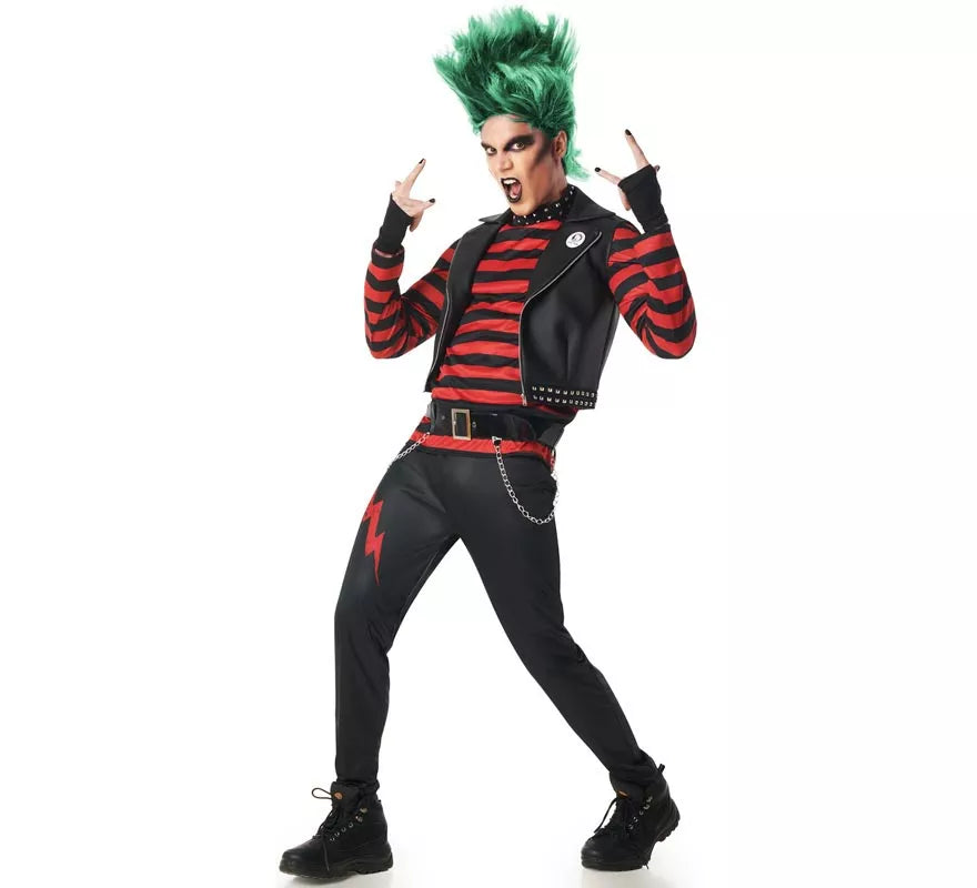 Translation missing: en.Disfraz de Punky a Rayas para hombre
