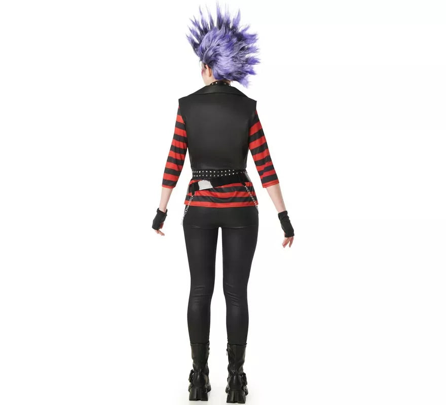Disfraz de Punky a Rayas para mujer