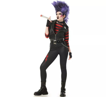 Disfraz de Punky a Rayas para mujer