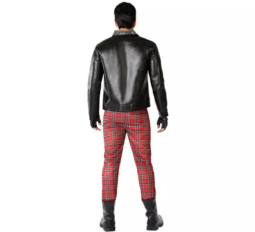 Disfraz de Punky Rojo y Negro para hombre