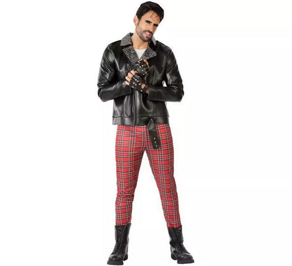Disfraz de Punky Rojo y Negro para hombre