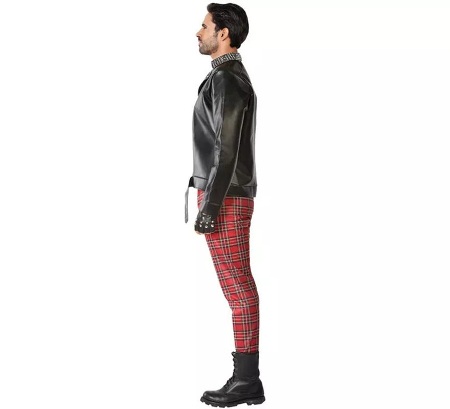Translation missing: en.Disfraz de Punky Rojo y Negro para hombre