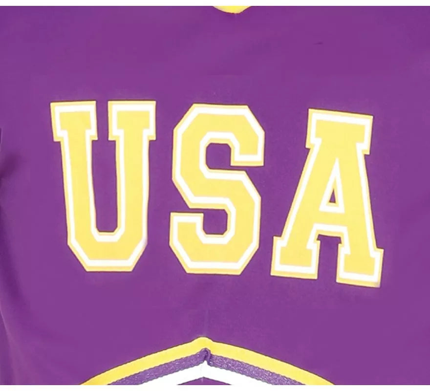 Translation missing: en.Disfraz de Quarterback USA morado y amarillo para hombre
