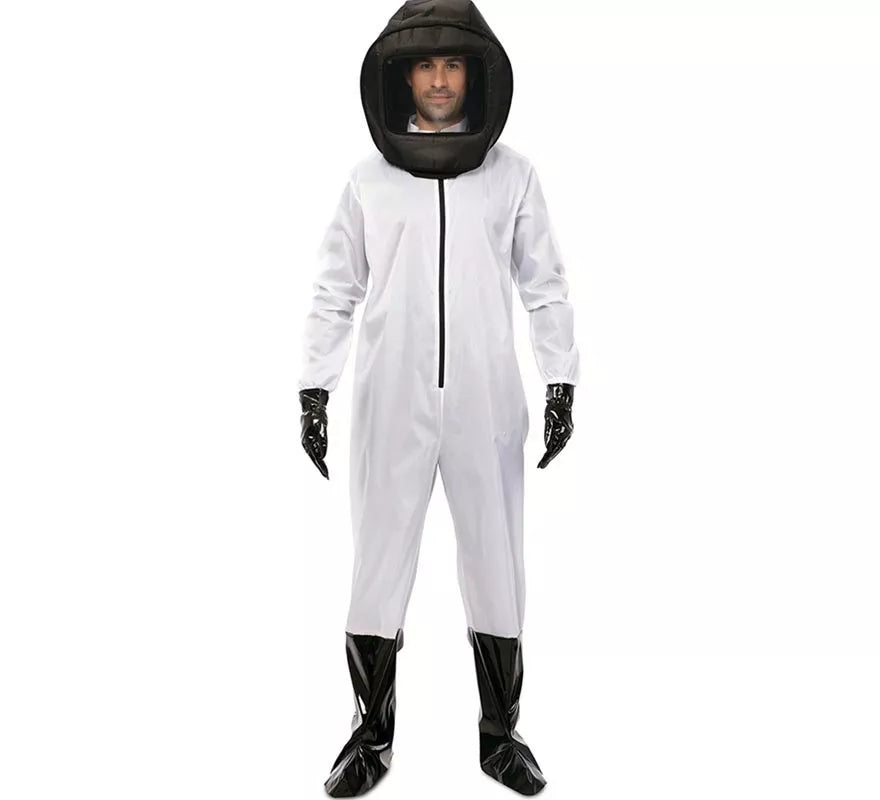 Disfraz de Químico en traje blanco y negro para hombre