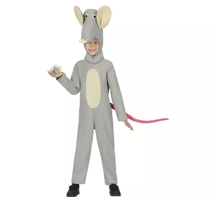 Disfraz de Ratón gris con gorro para niños