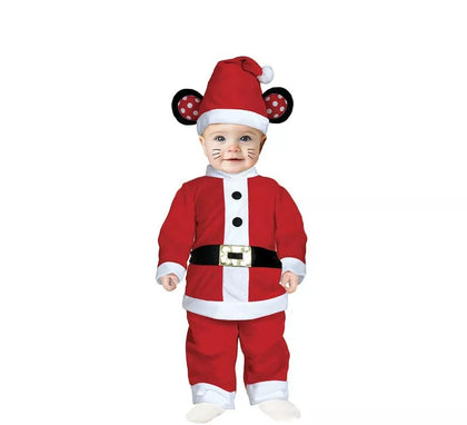 Disfraz de Ratoncito Papá Noel con cinturón para bebé