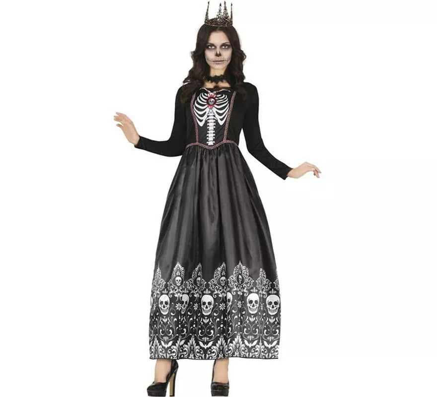 Translation missing: en.Disfraz de Reina Calavera Catrina negro para mujer