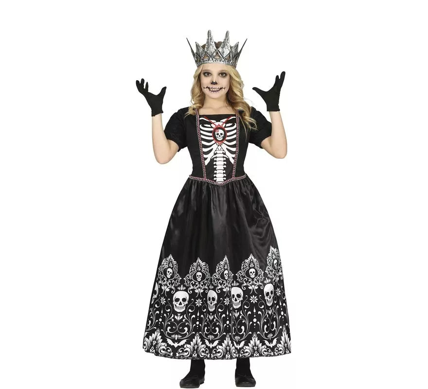 Disfraz de Reina Calavera Oscura para niña