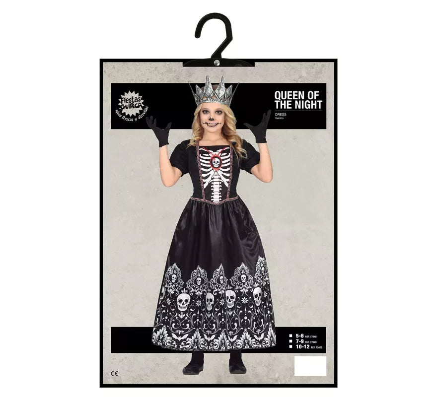 Disfraz de Reina Calavera Oscura para niña