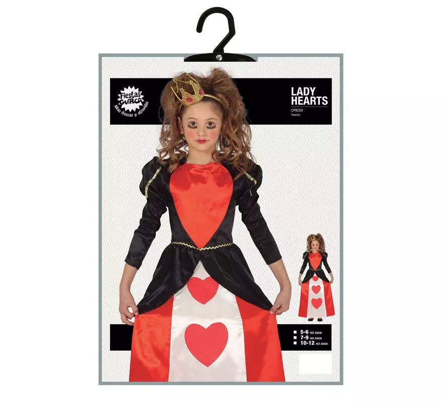 Disfraz de Reina Corazones para niña