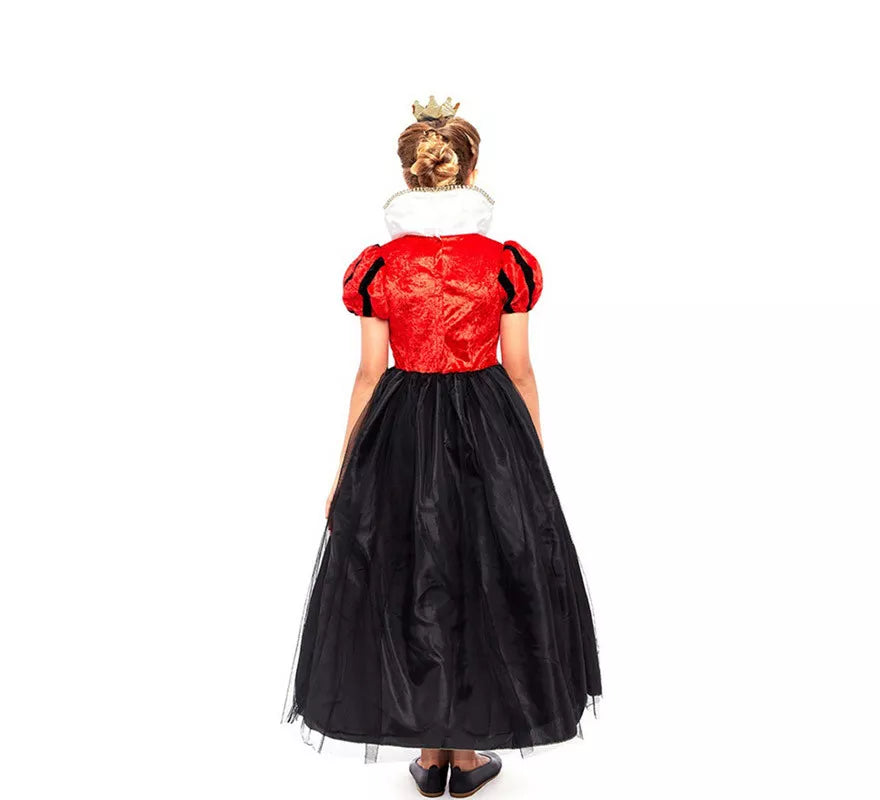 Translation missing: en.Disfraz de Reina de Corazones Rojo y Negro para niña