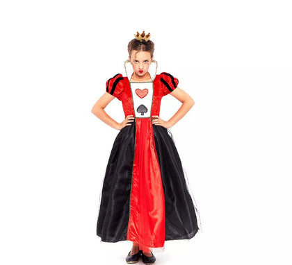 Disfraz de Reina de Corazones Rojo y Negro para niña