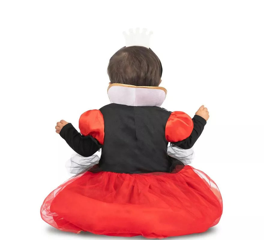 Disfraz de Reina de Corazones rojos con diadema para bebé y niña