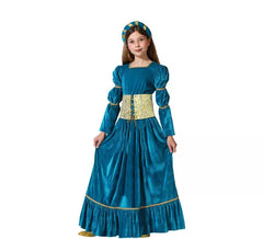 Blue Medieval Queen Costume for Girls