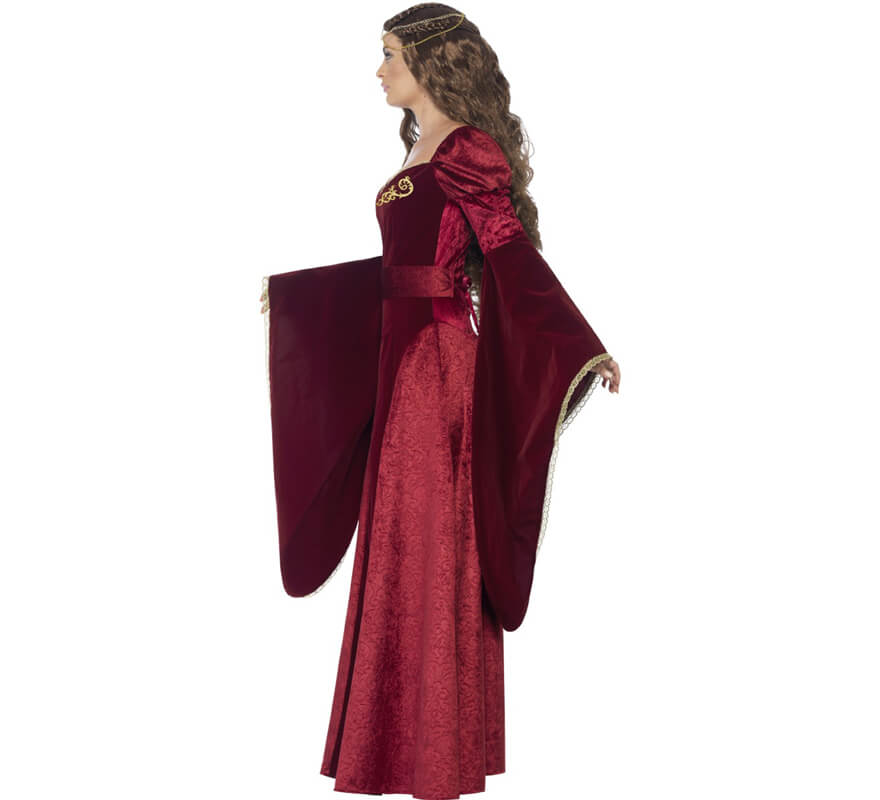 Translation missing: en.Disfraz de Reina Medieval Burdeos para mujer