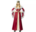 Disfraz de Reina Medieval con estampado deluxe para mujer
