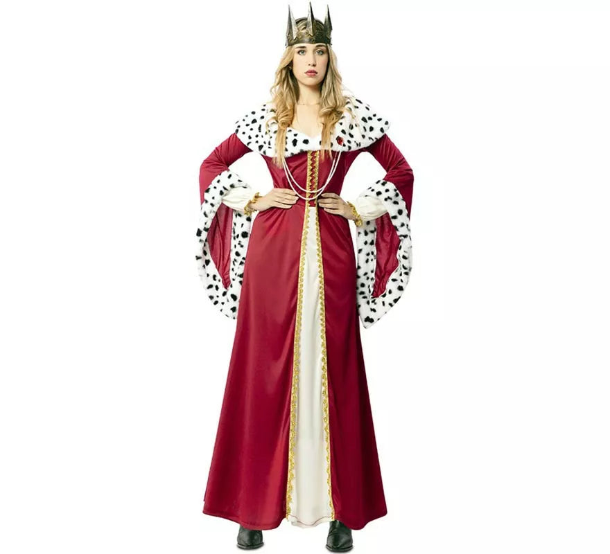 Disfraz de Reina Medieval con estampado deluxe para mujer
