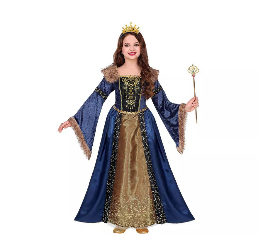 Disfraz de Reina Medieval Largo para niña