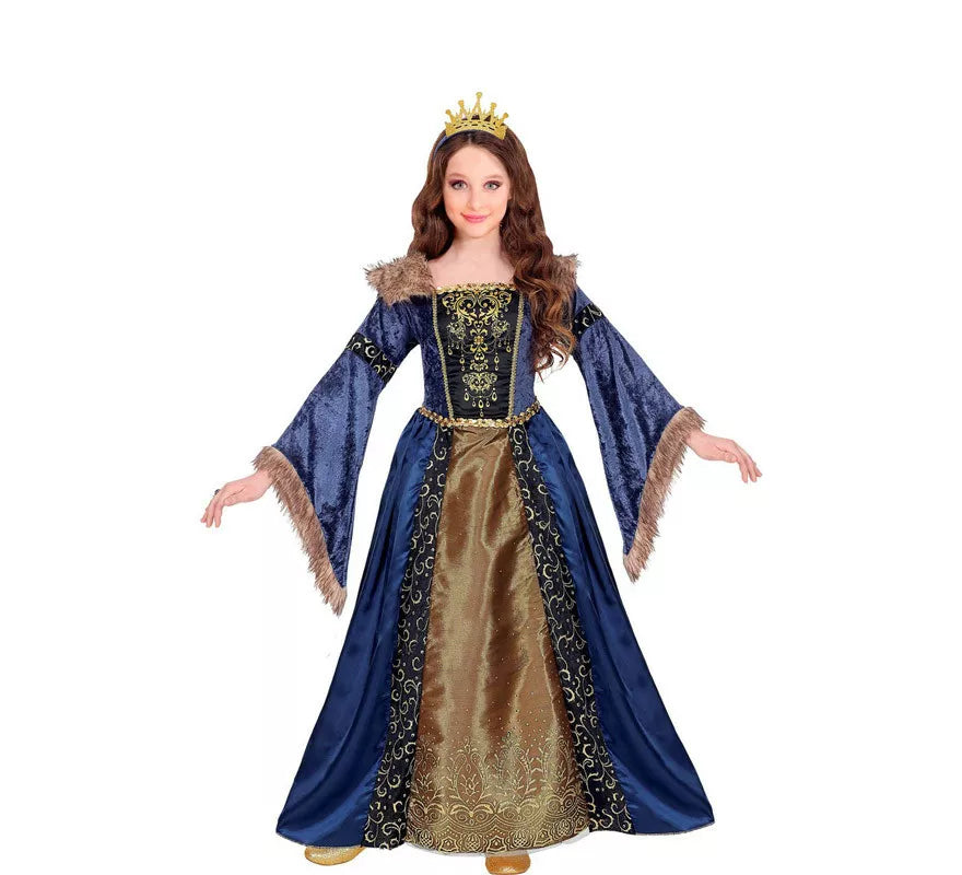 Disfraz de Reina Medieval Largo para niña