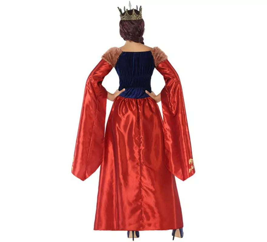 Translation missing: en.Disfraz de Reina Medieval Roja para mujer