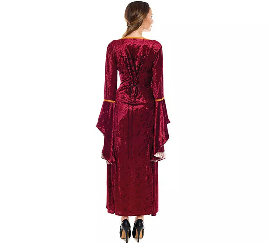 Disfraz de Reina Medieval Vinotinto para mujer