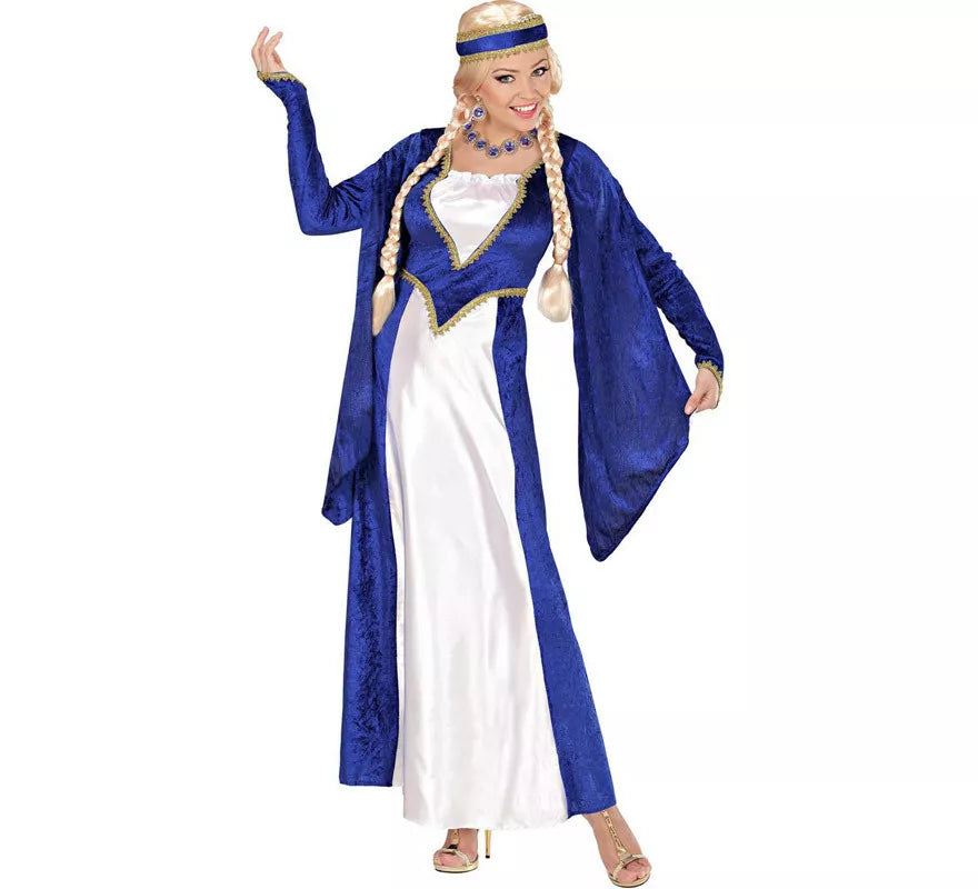 Translation missing: en.Disfraz de Reina Renacentista Terciopelo Azul para mujer