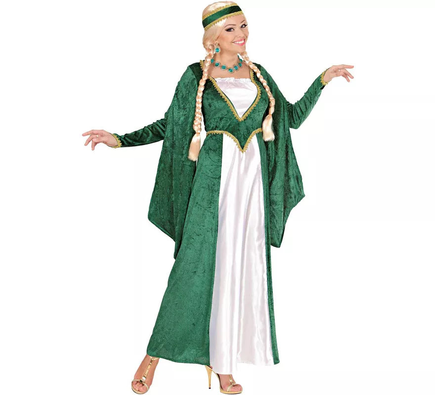 Translation missing: en.Disfraz de Reina Renacentista Terciopelo Verde para mujer