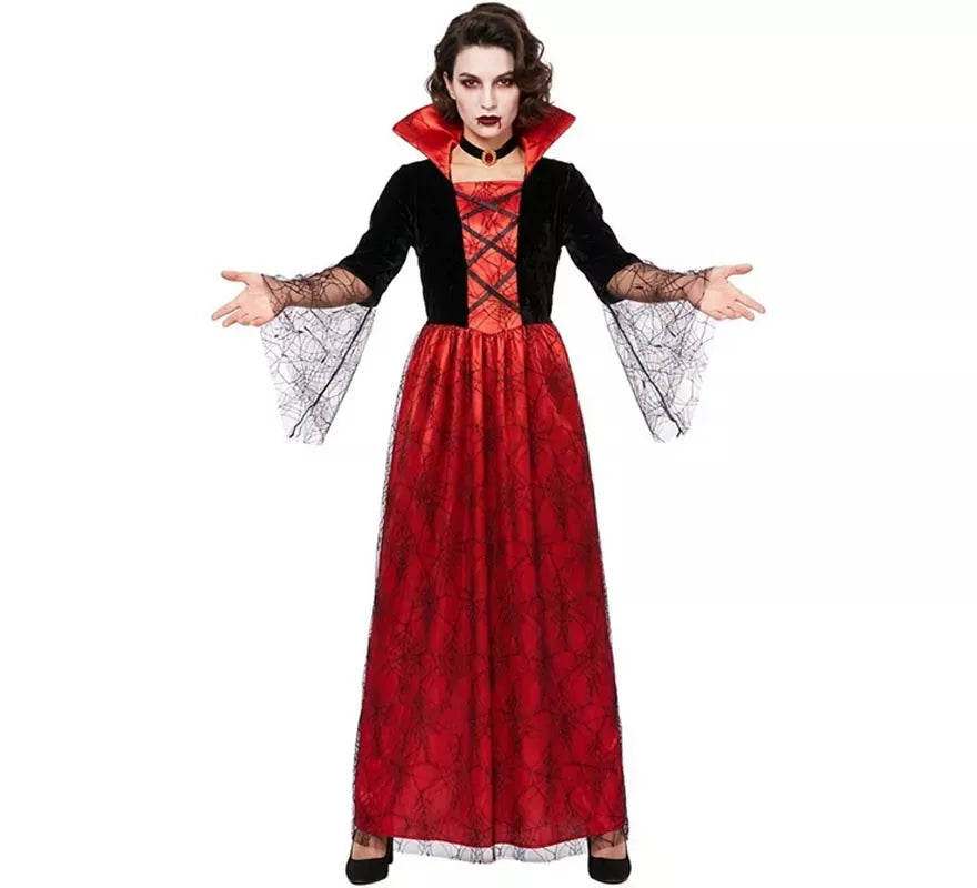 Disfraz de Reina Vampira antigua rojo para mujer