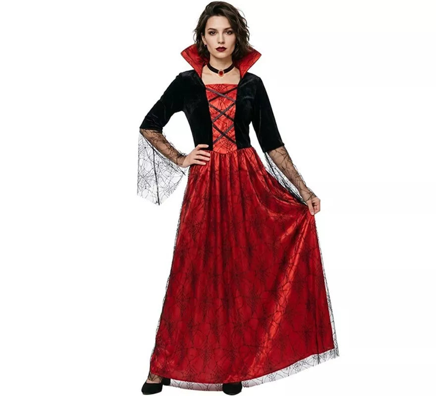 Disfraz de Reina Vampira antigua rojo para mujer
