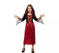 Disfraz de Reina Vampira antigua rojo para niña