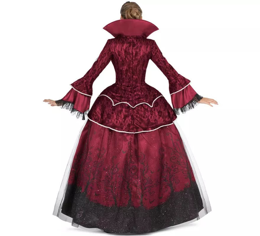 Translation missing: en.Disfraz de Reina Vampiresa burdeos con enagua para mujer